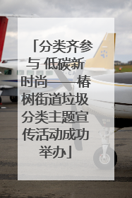 分类齐参与 低碳新时尚——椿树街道垃圾分类主题宣传活动成功举办