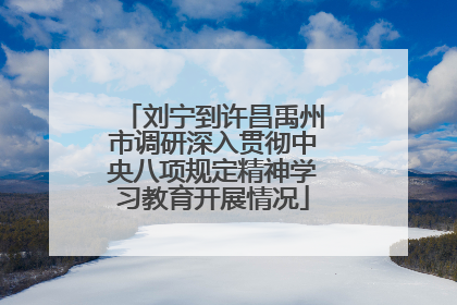 刘宁到许昌禹州市调研深入贯彻中央八项规定精神学习教育开展情况