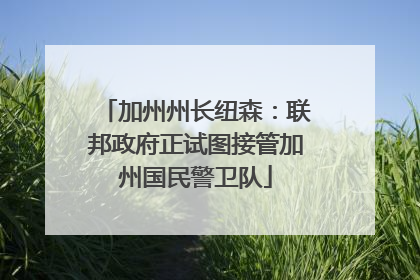 加州州长纽森：联邦政府正试图接管加州国民警卫队