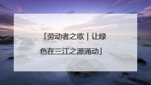 劳动者之歌｜让绿色在三江之源涌动