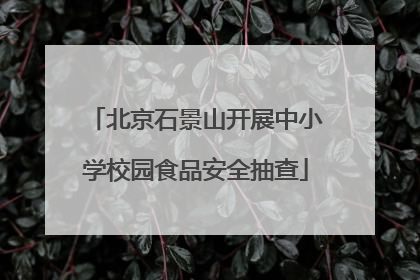 北京石景山开展中小学校园食品安全抽查
