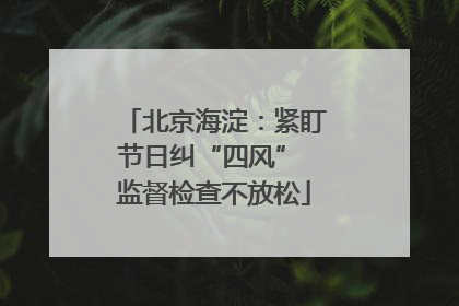 北京海淀：紧盯节日纠“四风” 监督检查不放松