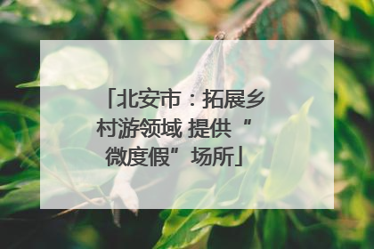 北安市：拓展乡村游领域 提供“微度假”场所