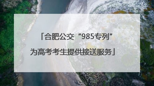 合肥公交“985专列”为高考考生提供接送服务