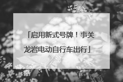 启用新式号牌！事关龙岩电动自行车出行