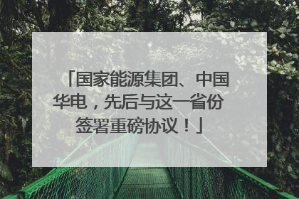 国家能源集团、中国华电，先后与这一省份签署重磅协议！
