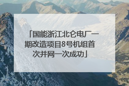 国能浙江北仑电厂一期改造项目8号机组首次并网一次成功