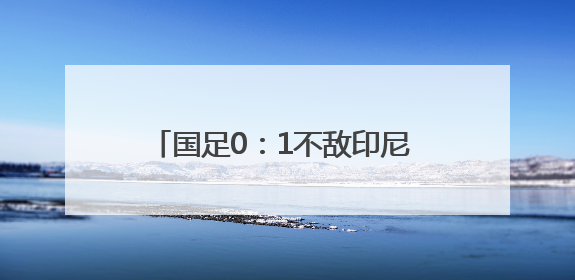 国足0：1不敌印尼 无缘2026年世界杯