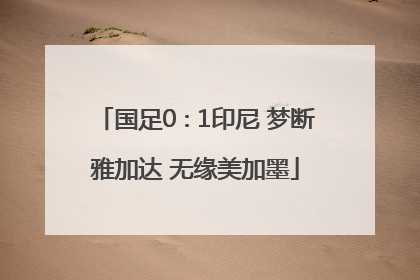 国足0∶1印尼 梦断雅加达 无缘美加墨