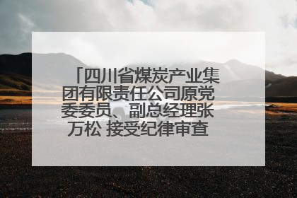 四川省煤炭产业集团有限责任公司原党委委员、副总经理张万松 接受纪律审查和监察调查