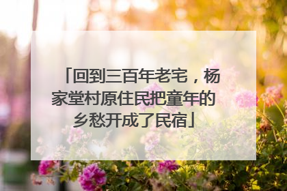回到三百年老宅，杨家堂村原住民把童年的乡愁开成了民宿