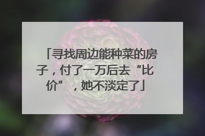 寻找周边能种菜的房子，付了一万后去“比价”，她不淡定了