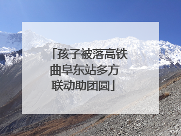 孩子被落高铁 曲阜东站多方联动助团圆
