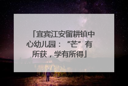宜宾江安留耕镇中心幼儿园：“芒”有所获，学有所得