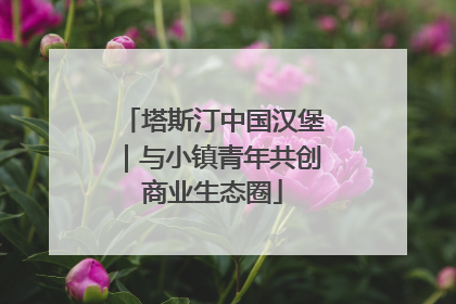 塔斯汀中国汉堡｜与小镇青年共创商业生态圈