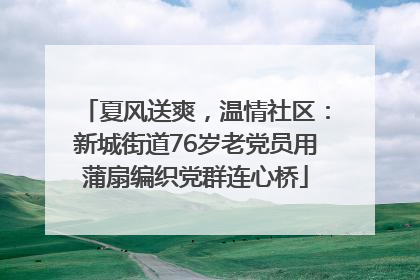 夏风送爽，温情社区：新城街道76岁老党员用蒲扇编织党群连心桥