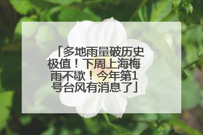多地雨量破历史极值！下周上海梅雨不歇！今年第1号台风有消息了