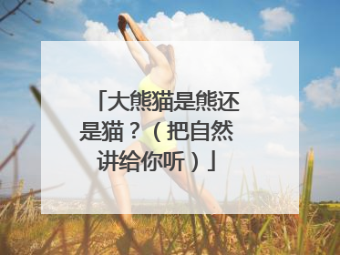 大熊猫是熊还是猫？（把自然讲给你听）