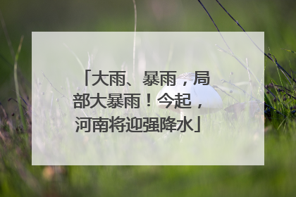 大雨、暴雨，局部大暴雨！今起，河南将迎强降水