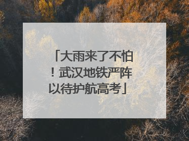 大雨来了不怕！武汉地铁严阵以待护航高考