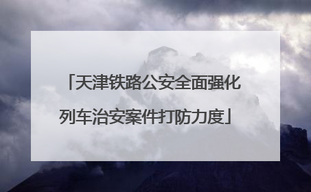 天津铁路公安全面强化列车治安案件打防力度