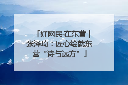 好网民·在东营｜张泽琦：匠心绘就东营“诗与远方”