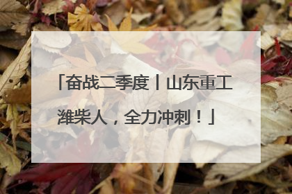 奋战二季度丨山东重工潍柴人，全力冲刺！