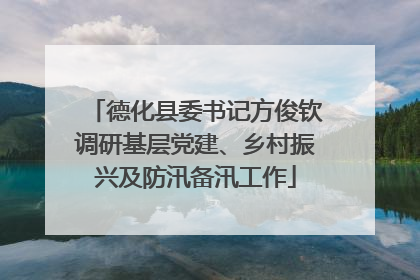 德化县委书记方俊钦调研基层党建、乡村振兴及防汛备汛工作