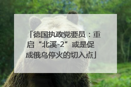 德国执政党要员：重启“北溪-2”或是促成俄乌停火的切入点