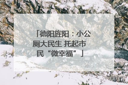 德阳旌阳：小公厕大民生 托起市民“微幸福”