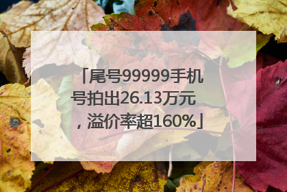 尾号99999手机号拍出26.13万元，溢价率超160%