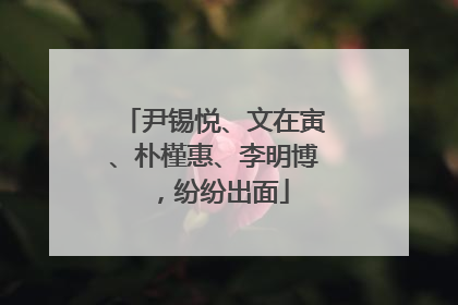 尹锡悦、文在寅、朴槿惠、李明博，纷纷出面
