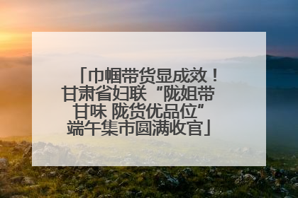 巾帼带货显成效！甘肃省妇联“陇姐带甘味 陇货优品位”端午集市圆满收官