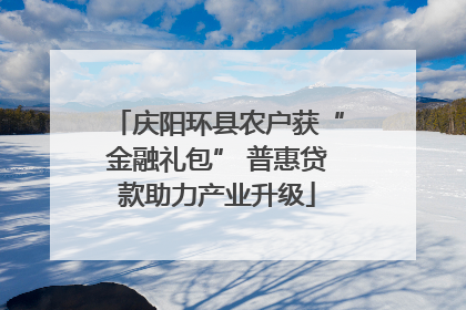 庆阳环县农户获“金融礼包” 普惠贷款助力产业升级