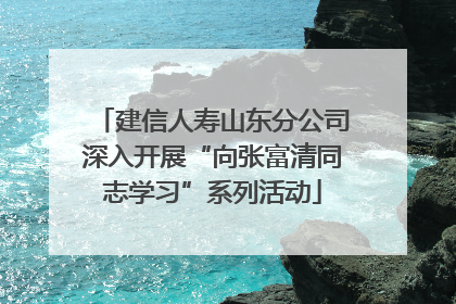 建信人寿山东分公司深入开展“向张富清同志学习”系列活动