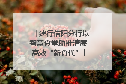 建行信阳分行以智慧食堂助推清廉高效“新食代”