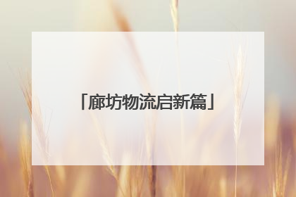 廊坊物流启新篇