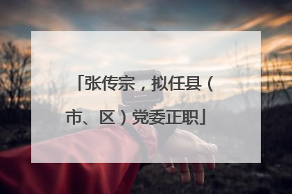 张传宗，拟任县（市、区）党委正职