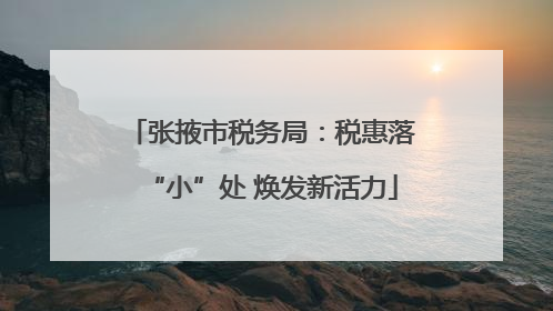 张掖市税务局：税惠落“小”处 焕发新活力