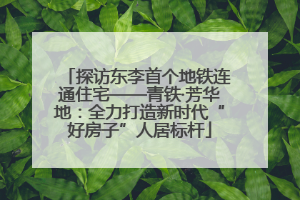 探访东李首个地铁连通住宅——青铁·芳华地：全力打造新时代“好房子”人居标杆