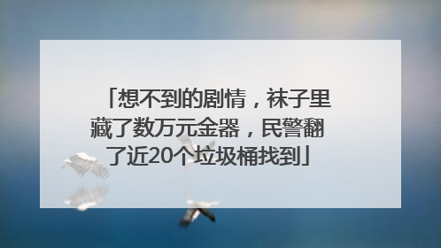 想不到的剧情，袜子里藏了数万元金器，民警翻了近20个垃圾桶找到