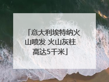 意大利埃特纳火山喷发 火山灰柱高达5千米