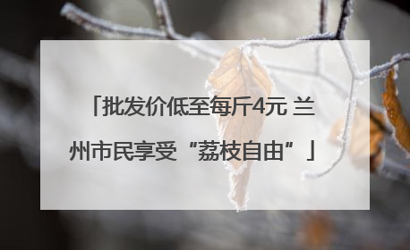 批发价低至每斤4元 兰州市民享受“荔枝自由”