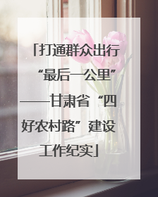 打通群众出行“最后一公里”——甘肃省“四好农村路”建设工作纪实