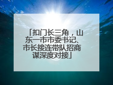 扣门长三角，山东一市市委书记、市长接连带队招商谋深度对接