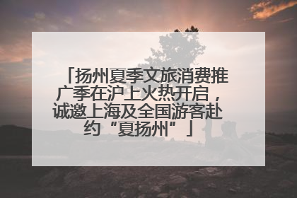 扬州夏季文旅消费推广季在沪上火热开启，诚邀上海及全国游客赴约“夏扬州”
