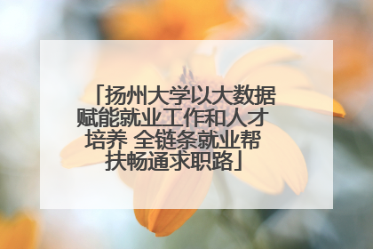 扬州大学以大数据赋能就业工作和人才培养 全链条就业帮扶畅通求职路