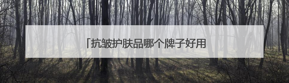 抗皱护肤品哪个牌子好用？6款抗皱产品建议入