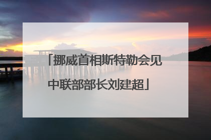 挪威首相斯特勒会见中联部部长刘建超