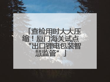 查检用时大大压缩！厦门海关试点“出口锂电包装智慧监管”